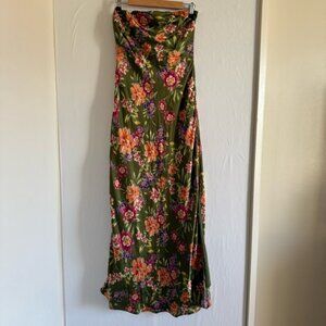 Dress Forum Floral Strapless Maxi Dress Size M